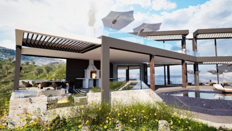 Malaxa Kreta, Malaxa: Neubau-Projekt! Villa am Hang mit Panoramablick auf die Souda-Bucht zu verkaufen Haus kaufen